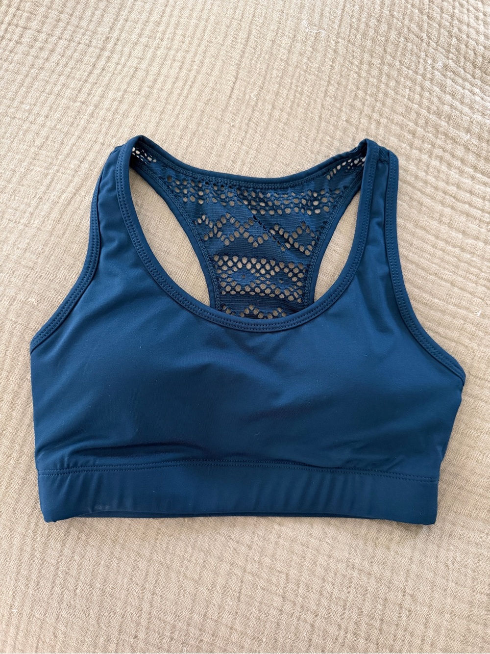Lace-Back Sports Bralette in Navy - Lightweight Support